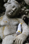 Pierre Napping with Statue by Terry Allison